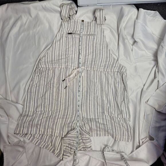 NEW Torrid white multi stripe rayon twill shortall with drawstring waist 1X‎ - Picture 10 of 11